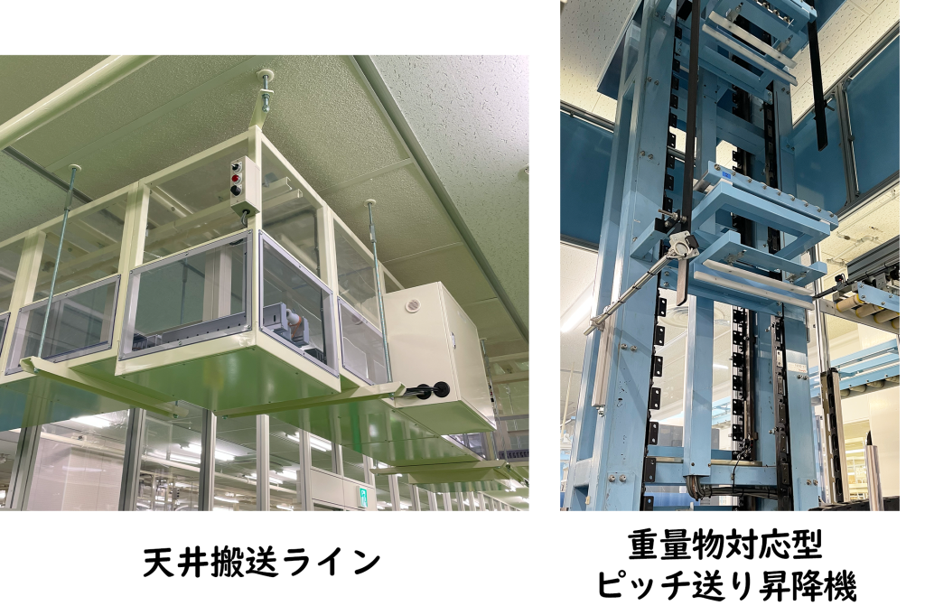 伊藤鉄工所
天井搬送ライン
重量物対応型ピッチ送り昇降機